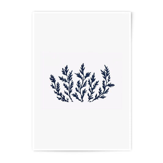 Indigo Leaves Photographic Print, Botanical Art Print, Navy Blue Wall Decor, Minimalist Nature Print, Home Decor Art Print, Modern Print - Tawshia