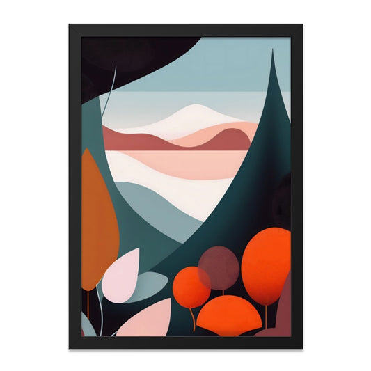 Abstract Landscape Wall Art, Modern Art Print, Geometric Mountain Painting, Colorful Nature Decor, Scandi Style Home Decor, Living Room Art - Tawshia