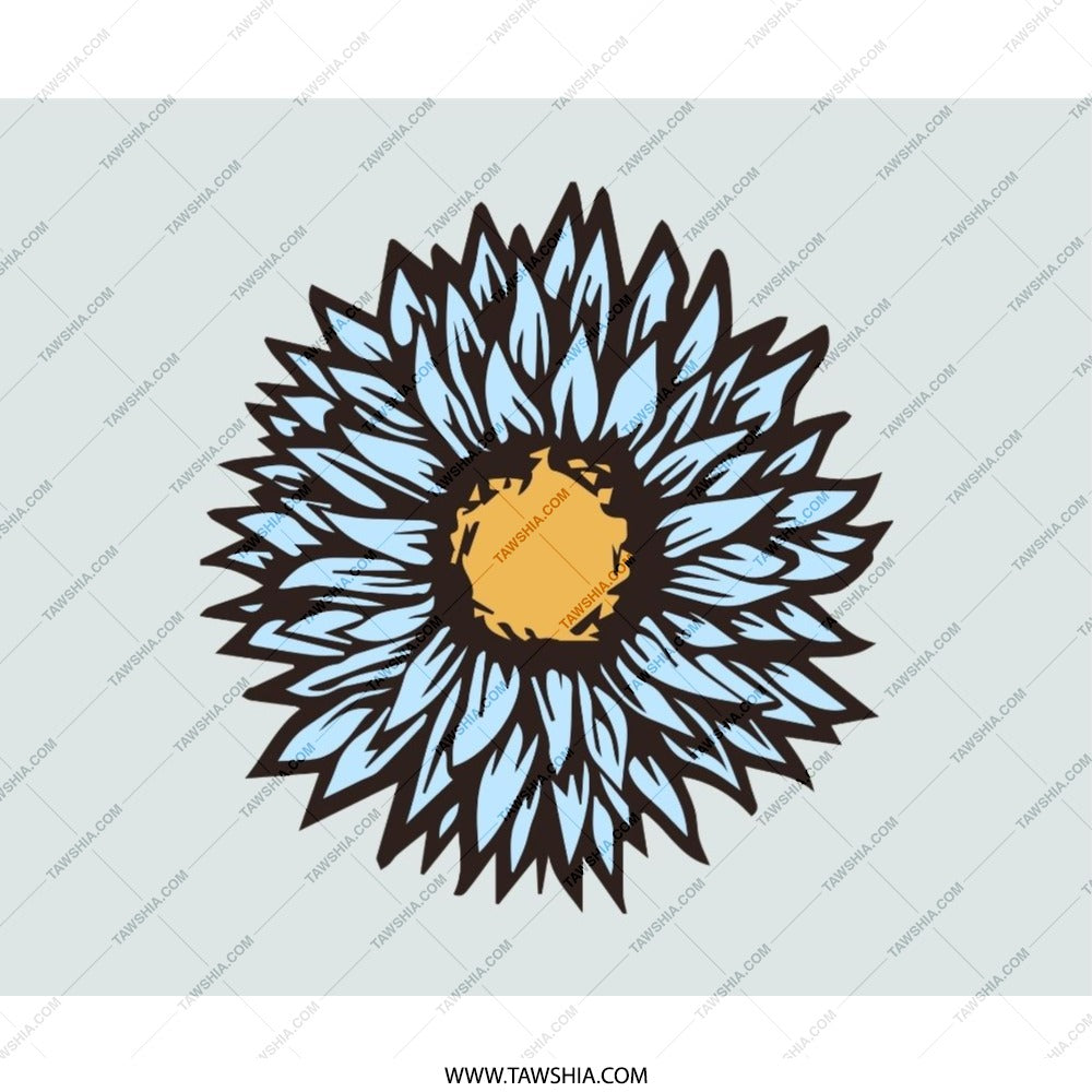 Blue Sunflower Mouse Pad, Floral Design, Cute Desk Accessory, Flower Lover Gift, Aesthetic Mousepad, Cool Computer Mat, Office Decor - Tawshia