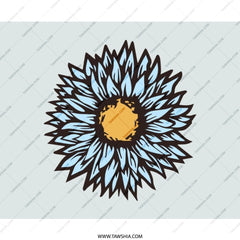 Blue Sunflower Mouse Pad, Floral Design, Cute Desk Accessory, Flower Lover Gift, Aesthetic Mousepad, Cool Computer Mat, Office Decor - Tawshia