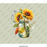 Sunflower in Jar Backpack, Floral Art Rucksack, Stylish Everyday Bag, Flower Lover Gift, Cute Backpack, School Bag, Travel BackPack - Tawshia