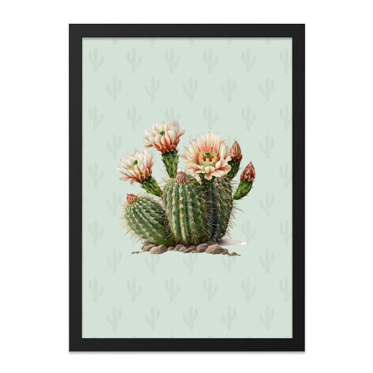 Blooming Cactus Framed Wall Art, Desert Flower Print, Botanical Art, Southwest Decor, Home Decor, Trendy Wall Art, Ready to Hang Art - Tawshia