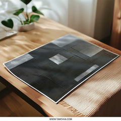 Abstract Squares Photographic Print, Gray Black Wall Art, Modern Home Decor, Minimalist Art Print - Tawshia