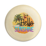 Hello Sunshine Pinback, Tropical Palm Tree Pin, Summer Vibes Pin, Vacation Gift, Happy Sun Badge, Cute Accessory, Beach Lover Gift - Tawshia
