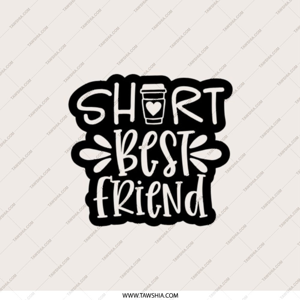 Short Best Friend Pocket Mirror, Cute Friendship Gift, Coffee Lover Present, BFF Pocket Mirror, Novelty Pocket Mirror, Cosmetic Pocket - Tawshia