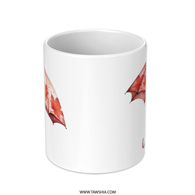 Fall Umbrella Mug, Autumn Leaves Design, Seasonal Drinkware, Coffee Mug, Tea Cup, Cozy Gift, Fall Decor, Thanksgiving Gift Idea SKU: MG10004205 - Tawshia