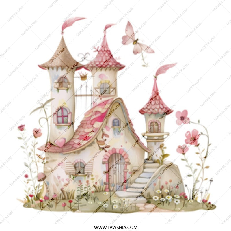 Watercolor Castle Mug, Fairy Tale Mug, Princess Castle Coffee Mug, Whimsical Home Decor Mug, Pink Castle Gift Idea, Fantasy Mug - Tawshia