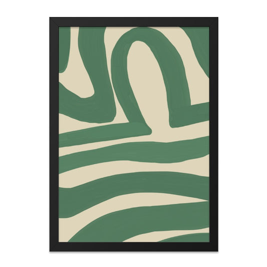 Abstract Green Wall Art, Modern Curves Art, Minimalist Home Decor, Neutral Color Print, Trendy Wall Decor, Living Room Art, Home Wall Art - Tawshia