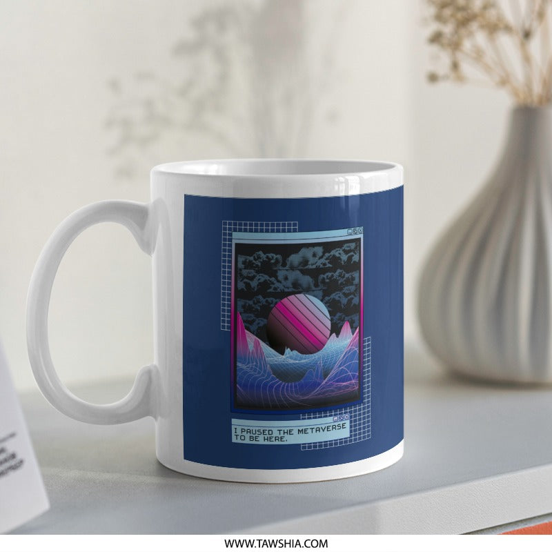 Futuristic Landscape Design Coffee Mug Retro Style product