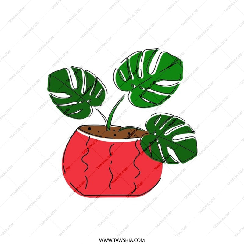 Monstera Pillow, Plant Decor Pillow, Cute Home Decor, Greenery Pillow, Housewarming Gift, Living Room Pillow - Tawshia
