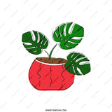 Monstera Pillow, Plant Decor Pillow, Cute Home Decor, Greenery Pillow, Housewarming Gift, Living Room Pillow - Tawshia