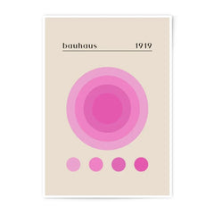 Bauhaus 1919 Photographic Print, Circle Art, Modern Home Decor, Pink Wall Art, Geometric Print, Minimalist Art Print, Art Gift Idea - Tawshia