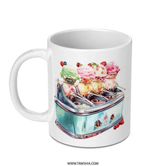 Ice Cream Machine Mug, Retro Style Mug, Dessert Lover Gift, Unique Kitchen Decor, Novelty Mug, Gift Idea - Tawshia