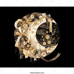 Crescent Moon Mouse Pad, Floral Design, Celestial Decor, Home Office Accessory, Unique Gift Idea - Tawshia