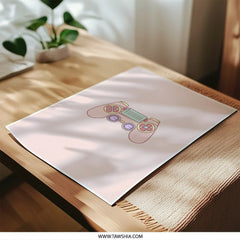 Pastel Controller Photographic Print, Gaming Decor, Gamer Gift, Cute Pink Art, Video Game Art Print, PlayStation Controller Print - Tawshia