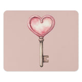 Heart Key Mousepad, Romantic Gift, Pink Desk Accessory, Cute Mousepad, Valentine's Day Gift, Unique Mouse Pad, PC Gamer Pad, Office Decor - Tawshia