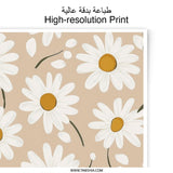 Daisy Photographic Print, Floral Art Print, Flower Wall Art, Botanical Print, Beige Aesthetic Decor, Modern Home Decor, Nature Inspired Art - Tawshia