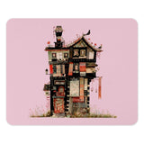 Whimsical Building Mouse Pad, Colorful House Illustration, Quirky Desk Accessory, Unique Computer Mat, Artist Design Mousepad - Tawshia