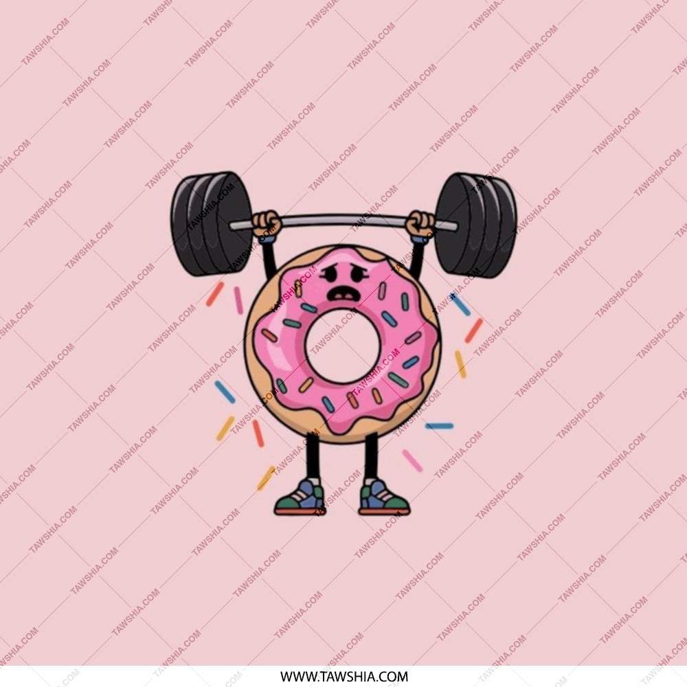 Funny Donut Pocket Mirror, Weightlifting Design, Foodie Gift, Gym Humor, Cute Compact Mirror, Novelty Mirror, Gift for Her - Tawshia