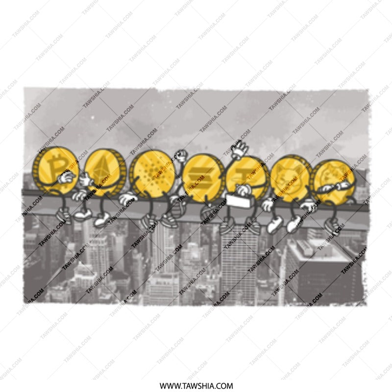 Cryptocurrency Coins Sitting Design Shirt product