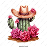 Cactus Tote Bag, Western Decor, Floral Tote Bag, Cowboy Hat Tote Bag, Southwestern Style, Cute Reusable Bag, Gift for Her - Tawshia