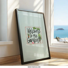 Welcome to My Garden Framed Wall Art, Botanical Print, Houseplants Decor, Gardening Gift, Green Decor, Garden Lover Gift - Tawshia