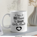 Teacher Appreciation Mug, Big Heart Shape Minds, Educator Gift Idea, Thank You Present, Student Mentor Coffee Cup, Teaching Staff - Tawshia