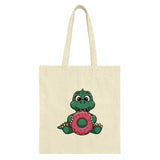 Cute Dinosaur Tote Bag, Donut Lover Design, Cartoon Dino Bag, Unique Gift Idea, Trendy Tote Bag, Everyday Carryall, Kawaii Style Bag - Tawshia