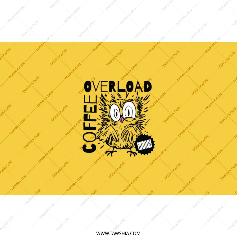Coffee Overload Novelty Graphic Owl T-Shirt product
