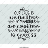 Endless Friendship Mouse Pad, Limitless Laughs, Countless Memories, Best Friend Gift, Office Decor, Friendship Quote, Desk Accessory - Tawshia