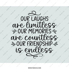 Endless Friendship Mouse Pad, Limitless Laughs, Countless Memories, Best Friend Gift, Office Decor, Friendship Quote, Desk Accessory - Tawshia