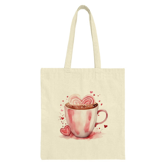 Heart Mug Tote Bag, Valentine Tote Bag, Coffee Lover Gift, Heart Tote Bag, Love Tote Bag, Anniversary Gift, Gifts for her, Gift Ideas - Tawshia