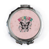 Dreamer Butterfly Pocket Mirror, Aesthetic Floral Compact Mirror, Cute Travel Mirror, Gifts for Her, Inspirational Portable Mirror - Tawshia
