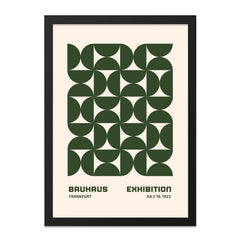 Bauhaus Exhibition Wall Art, Geometric Print, Abstract Art Poster, Mid Century Modern Decor, Green and Beige Wall Decor - Tawshia