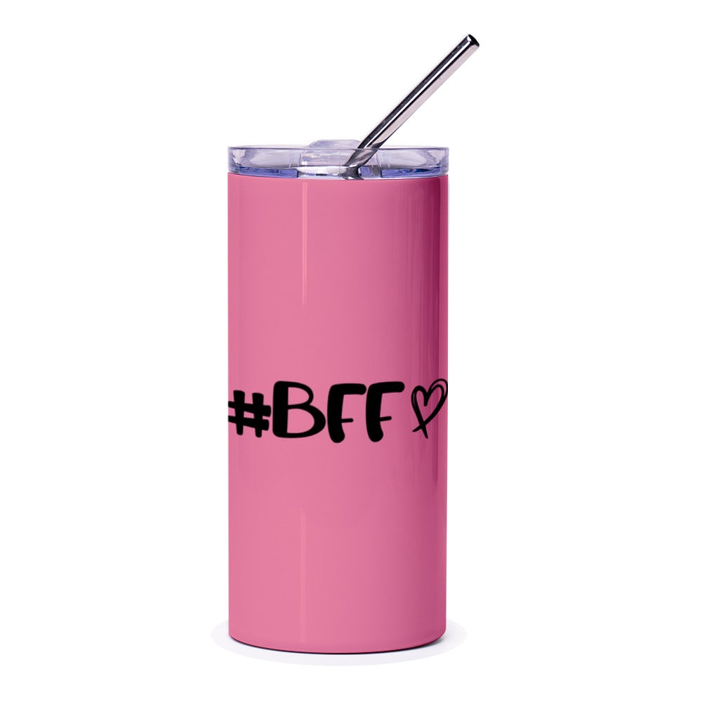 BFF Tumbler, Best Friend Ever Gift, Friendship Tumbler, Gift for Bestie, Personalized Tumbler, Pink Tumbler, Custom Tumbler, Funny Tumbler - Tawshia