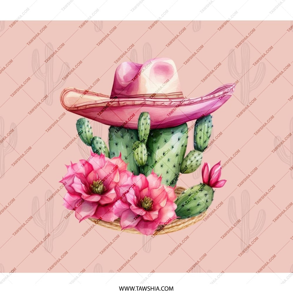 Cactus Flowers BackPack, Pink Sombrero, Desert Style, Unique BackPack, Trending Gift, School BackPack, Travel Bag, Trendy Design - Tawshia