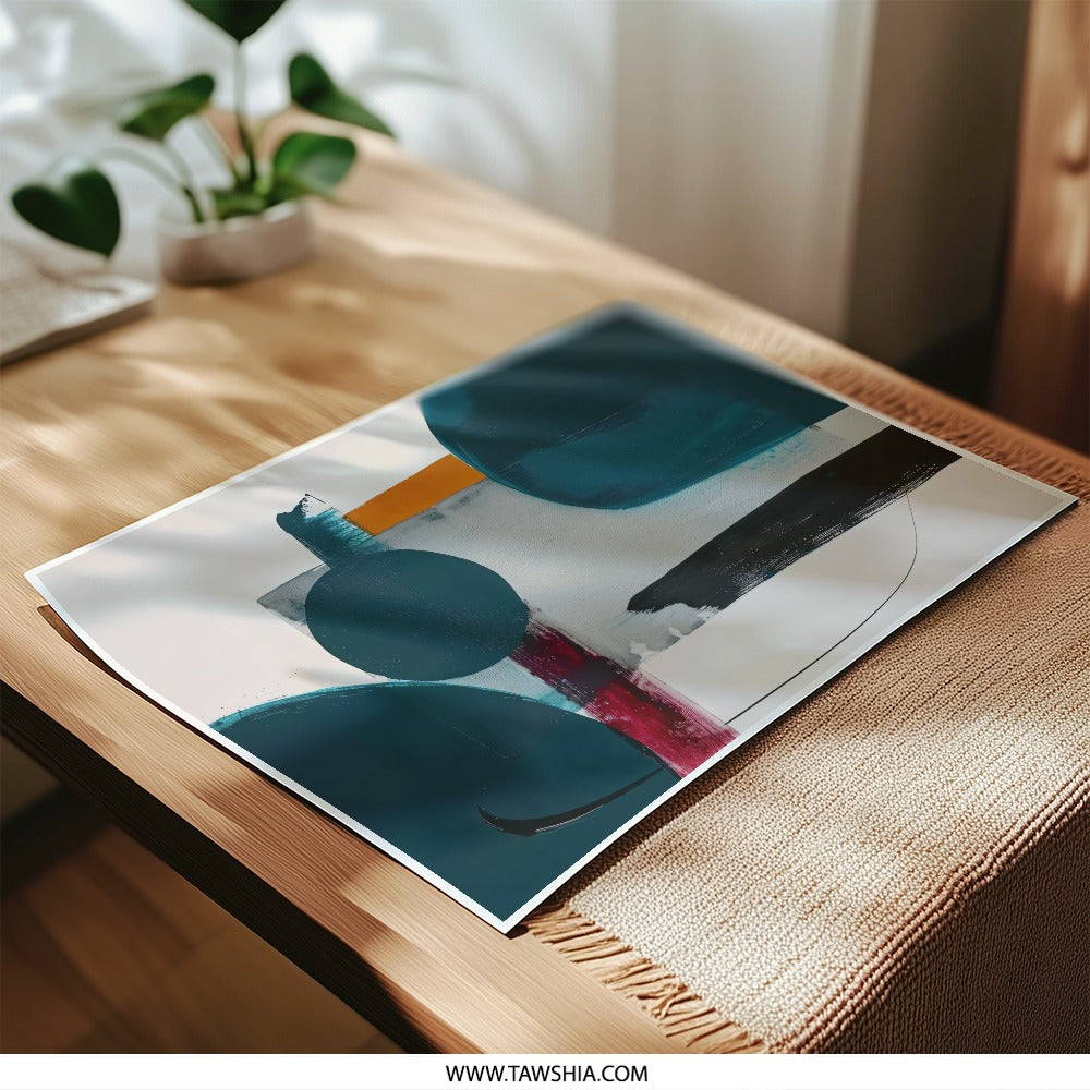 Abstract Art Photographic Print, Modern Wall Decor, Minimalist Painting, Geometric Shapes, Home Decor, Contemporary Art, Unique Gift - Tawshia