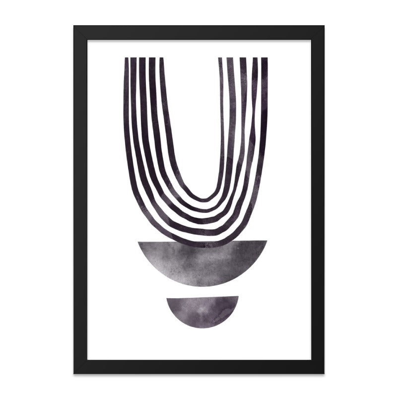 Minimalist Wall Art, Geometric Print, Abstract Shapes, Home Decor, Modern Art, Arches, Half Circles, Black and White - Tawshia