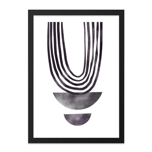 Minimalist Wall Art, Geometric Print, Abstract Shapes, Home Decor, Modern Art, Arches, Half Circles, Black and White - Tawshia