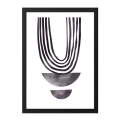 Minimalist Wall Art, Geometric Print, Abstract Shapes, Home Decor, Modern Art, Arches, Half Circles, Black and White - Tawshia