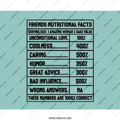 Friends Nutritional Facts Mouse Pad, Funny Friend Gift, Best Friend Mousepad, Office Desk Decor, Unique Desk Accessory, Gift For Her - Tawshia