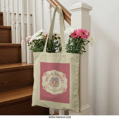 Hello There Cute Tote Bag, Sparkly Anime Design, Kawaii Girl Gift, Trendy Carryall, Aesthetic Shopping Bag, Unique Graphic Bag - Tawshia