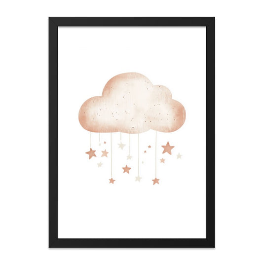Cloud Star Wall Art, Nursery Decor Print, Dreamy Wall Decor, Kids Room Art, Pastel Nursery, Cute Wall Art, Baby Room Wall Decor - Tawshia