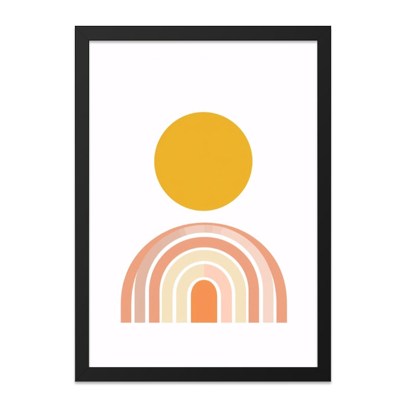 Boho Sun and Rainbow Wall Art, Minimalist Art Print, Nursery Decor, Modern Art Poster, Kids Room Wall Decor, Playroom Wall Decor - Tawshia