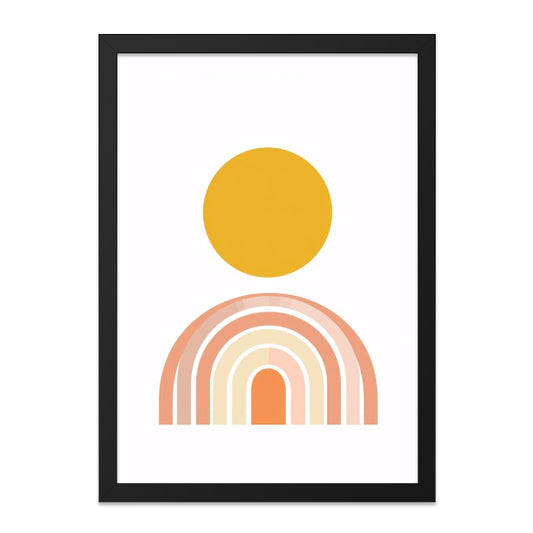 Boho Sun and Rainbow Wall Art, Minimalist Art Print, Nursery Decor, Modern Art Poster, Kids Room Wall Decor, Playroom Wall Decor - Tawshia