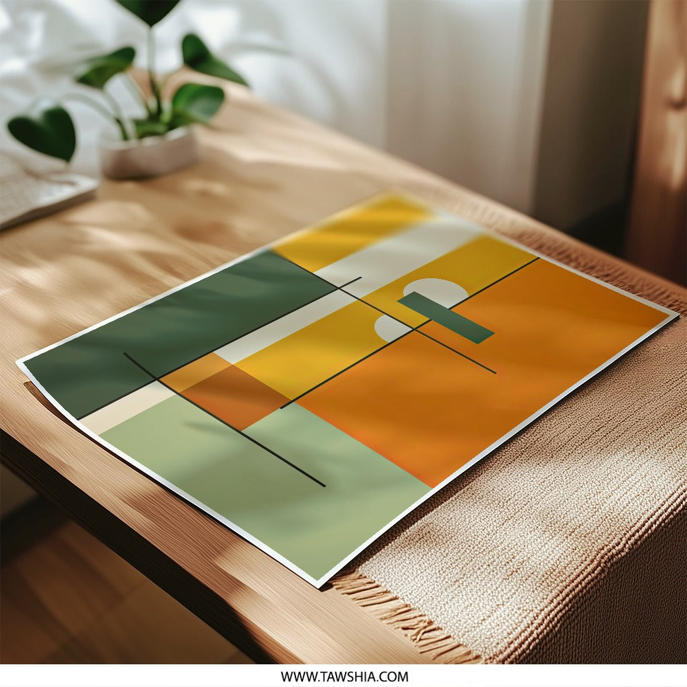 Modern Geometric Art Photographic Print, Abstract Art Print, Contemporary Wall Decor, Home Decor, Art for Living Room - Tawshia
