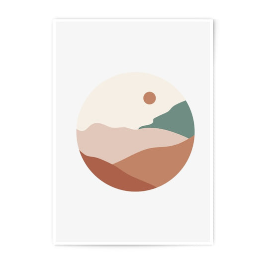Minimalist Landscape Photographic Print, Boho Mountain Art, Abstract Desert Sunset Wall Art, Modern Home Decor, Neutral Color Palette - Tawshia