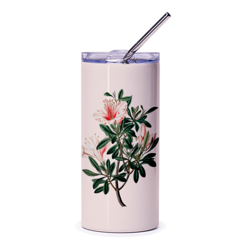 Floral Tumbler, Azalea Flower Tumbler, Botanical Tumbler, Garden Lover Gift, Flower Girl Gift, Floral Gifts, Gift for Her, Flower Decor - Tawshia