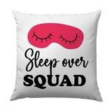 Sleepover Squad Pillow, Fun Decorative Pillow, Friendship Gift Idea, Cute Sleep Mask Design, Party Pillow, Best Friends Pillow - Tawshia