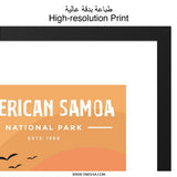 American Samoa Wall Art, National Park Print, Tropical Island Decor, Sunset Palm Trees, Travel Poster, Vacation Souvenir - Tawshia